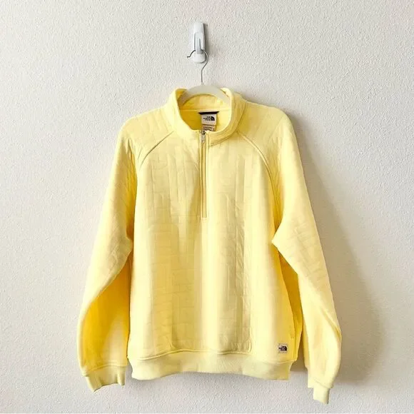 The North Face Women's Longs Peak Quilted ½ Zip Sweatshirt in Yellow Size XL - Picture 4 of 12